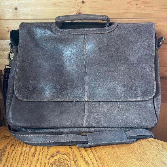 Le Donne Brown Leather Messenger Bag - Picture 1 of 14